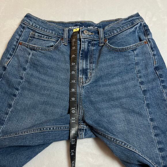 Old Navy High Waisted Barrel Ankle Jeans Size 8 Petite Casual Summer Preppy - Picture 10 of 11